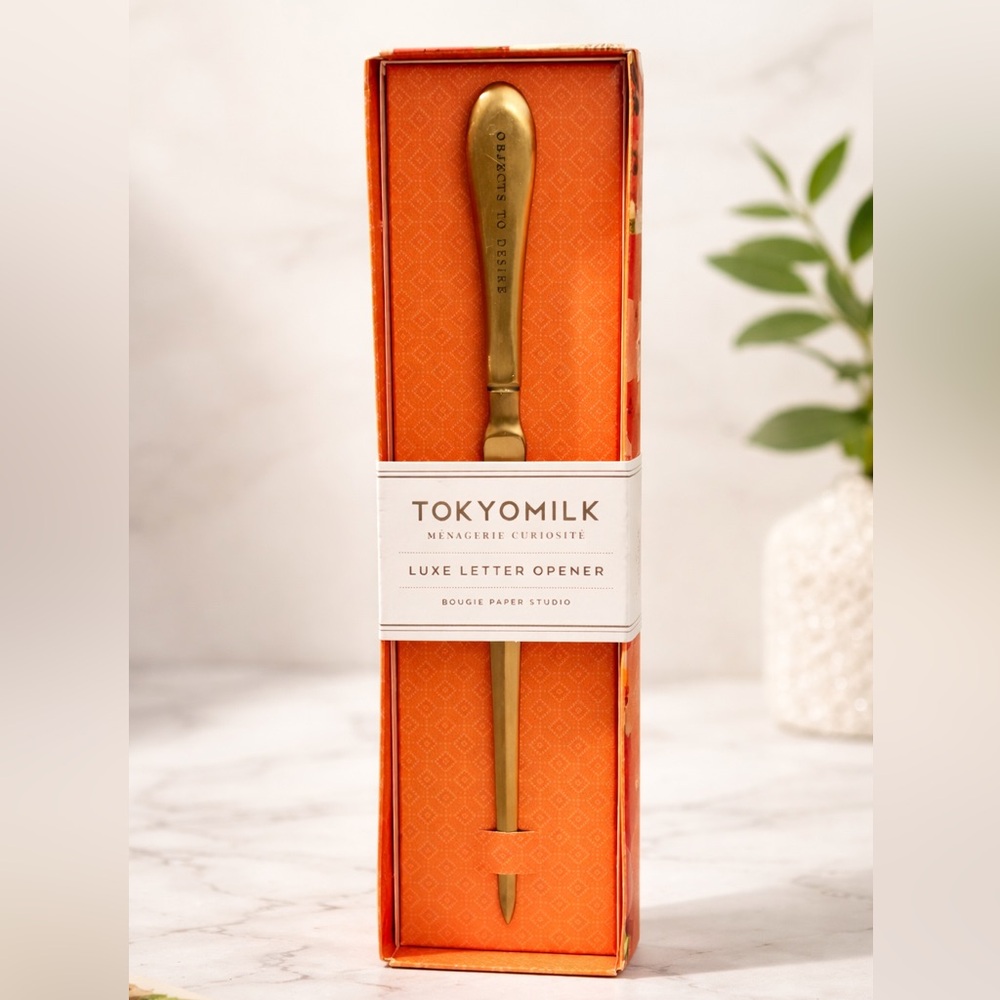 TokyoMilk Luxe Letter Opener NWT Gold Brass Accessory Bougie Paper Studio Gift